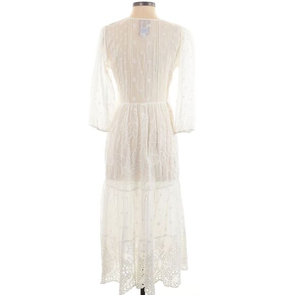 Johnny Was White Embroidered Eyelet Angelic Maxi Length Midi Dress Size XS - Picture 4 of 8
